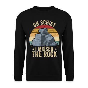 Funny geologist on a stone hunt - Unisex Sweatshirt - black - Front - Alina (178cm) & Michal (187cm)