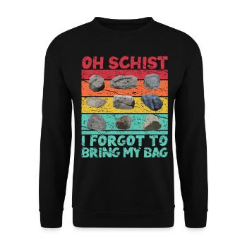 Funny geologist on a stone hunt - Unisex Sweatshirt - black - Front - Alina (178cm) & Michal (187cm)