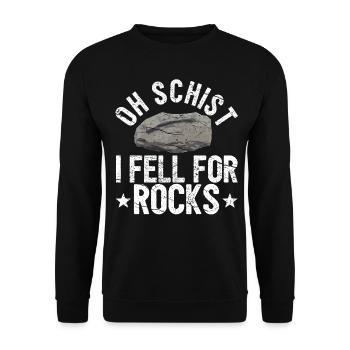 Funny geologist on a stone hunt - Unisex Sweatshirt - black - Front - Alina (178cm) & Michal (187cm)