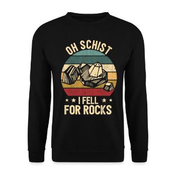 Funny geologist on a stone hunt - Unisex Sweatshirt - black - Front - Alina (178cm) & Michal (187cm)