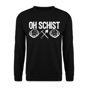 Funny geologist on a stone hunt - Unisex Sweatshirt - black - Front - Alina (178cm) & Michal (187cm)