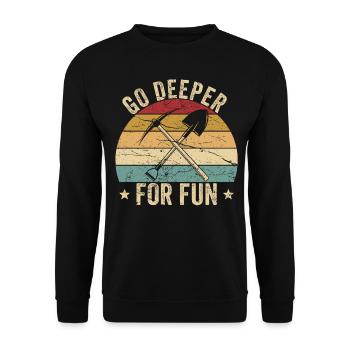 Drôle de géologue à la chasse aux pierres - Sweat-shirt Unisexe - noir - Devant - Alina (178cm) & Michal (187cm)