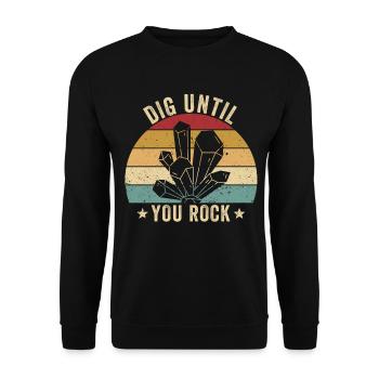 Drôle de géologue à la chasse aux pierres - Sweat-shirt Unisexe - noir - Devant - Alina (178cm) & Michal (187cm)