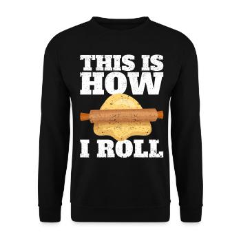 Funny bread baker - Unisex Sweatshirt - black - Front - Alina (178cm) & Michal (187cm)