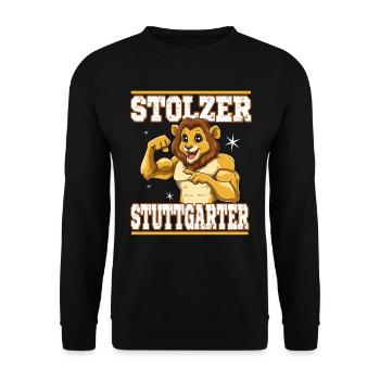 Stuttgart Löwe Pferd Stadt Schwabe - Unisex Pullover - Schwarz - Vorne - Alina (178cm) & Michal (187cm)