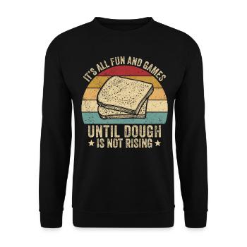 Lustiger Brotbacken-Bäcker - Unisex Pullover - Schwarz - Vorne - Alina (178cm) & Michal (187cm)