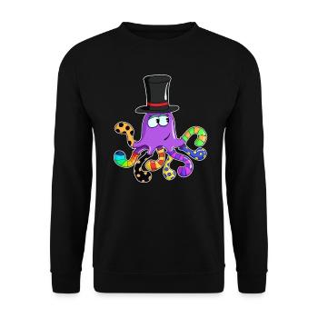 Funny Special Sea Animal Socktopus Colorful - Unisex Pullover - Schwarz - Vorne - Alina (178cm) & Michal (187cm)