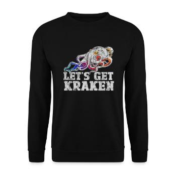 Let's Get Kraken Redifined Squidink Funky DJ - Unisex Pullover - Schwarz - Vorne - Alina (178cm) & Michal (187cm)