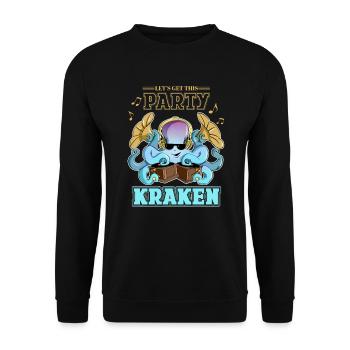 Let's Get This Party Kraken Maestro Melodious - Unisex Pullover - Schwarz - Vorne - Alina (178cm) & Michal (187cm)