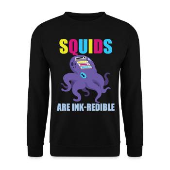 Squids Are Ink-redible Funky Sea Artists - Unisex Pullover - Schwarz - Vorne - Alina (178cm) & Michal (187cm)