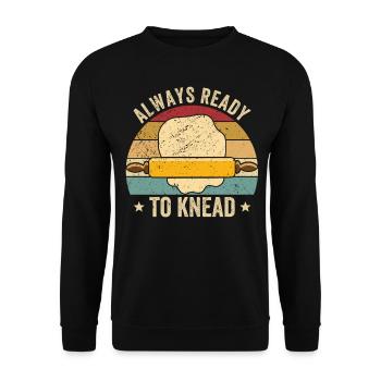 Funny bread baker - Unisex Sweatshirt - black - Front - Alina (178cm) & Michal (187cm)