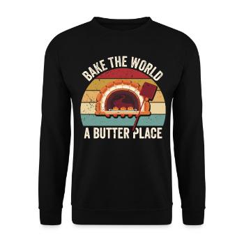 Funny bread baker - Unisex Sweatshirt - black - Front - Alina (178cm) & Michal (187cm)