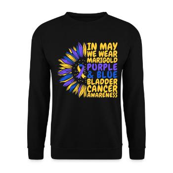 Sensibilisation au cancer de la vessie Tournesol - Sweat-shirt Unisexe - noir - Devant - Alina (178cm) & Michal (187cm)