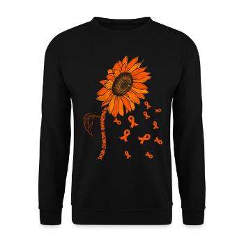 Skin Cancer Awareness Sonnenblume - Unisex Pullover - Schwarz - Vorne - Alina (178cm) & Michal (187cm)