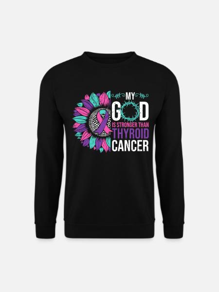 Thyriod Cancer Awareness Sunflower - Unisex Sweatshirt - black