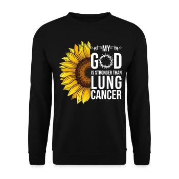 Lungenkrebs Awareness Sonnenblume - Unisex Pullover - Schwarz - Vorne - Alina (178cm) & Michal (187cm)