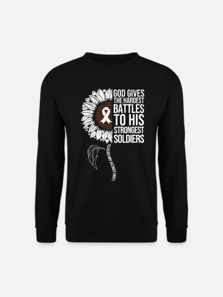 Lung Cancer Awareness Sunflower - Unisex Sweatshirt - black