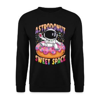 Astrondonut Sweet Space für einen Astronauten mit - Unisex Pullover - Schwarz - Vorne - Alina (178cm) & Michal (187cm)