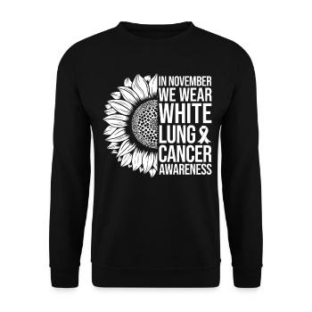 Sensibilisation au cancer du poumon Tournesol - Sweat-shirt Unisexe - noir - Devant - Alina (178cm) & Michal (187cm)