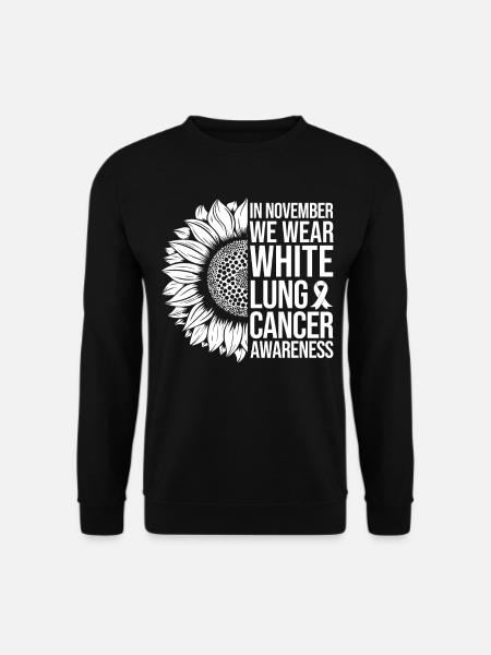 Lung Cancer Awareness Sunflower - Unisex Sweatshirt - black