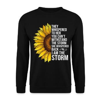 Breast Cancer Awareness Sonnenblume - Unisex Pullover - Schwarz - Vorne - Alina (178cm) & Michal (187cm)