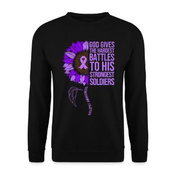 Epilepsy Awareness Sunflower - Unisex Sweatshirt - black - Front - Alina (178cm) & Michal (187cm)