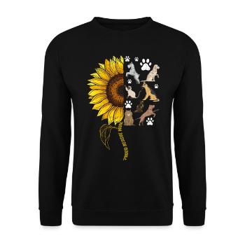 Rescue Dog Squadron Sunflower - Unisex Sweatshirt - black - Front - Alina (178cm) & Michal (187cm)