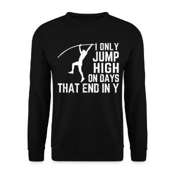 Lustiger Stabhochsprung Stabhochsprung - Unisex Pullover - Schwarz - Vorne - Alina (178cm) & Michal (187cm)