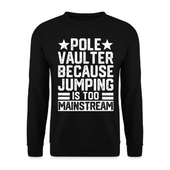 Lustiger Stabhochsprung Stabhochsprung - Unisex Pullover - Schwarz - Vorne - Alina (178cm) & Michal (187cm)