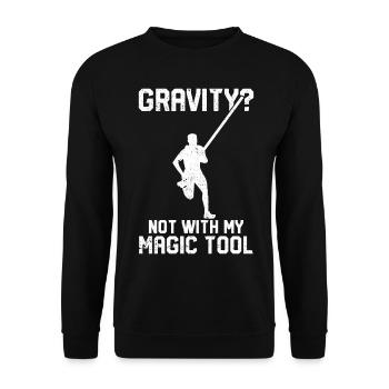 Lustiger Stabhochsprung Stabhochsprung - Unisex Pullover - Schwarz - Vorne - Alina (178cm) & Michal (187cm)
