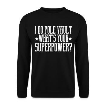 Lustiger Stabhochsprung Stabhochsprung - Unisex Pullover - Schwarz - Vorne - Alina (178cm) & Michal (187cm)