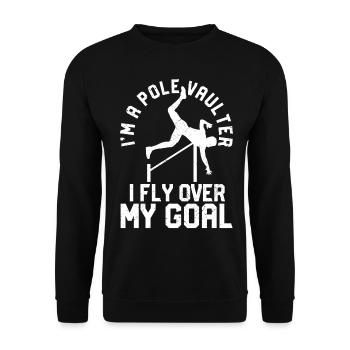 Lustiger Stabhochsprung Stabhochsprung - Unisex Pullover - Schwarz - Vorne - Alina (178cm) & Michal (187cm)