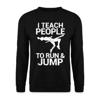 Saut à la perche amusant Saut à la perche - Sweat-shirt Unisexe - noir - Devant - Alina (178cm) & Michal (187cm)