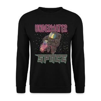 Quallen Astronauten Weltraum Galaxie - Unisex Pullover - Schwarz - Vorne - Alina (178cm) & Michal (187cm)