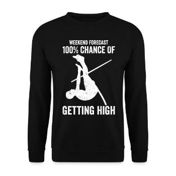 Lustiger Stabhochsprung Stabhochsprung - Unisex Pullover - Schwarz - Vorne - Alina (178cm) & Michal (187cm)