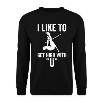 Funny Pole Vault Pole Vault - Unisex Sweatshirt - black - Front - Alina (178cm) & Michal (187cm)