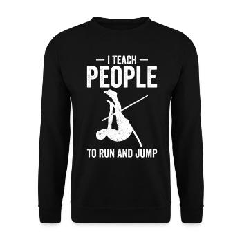 Saut à la perche amusant - Sweat-shirt Unisexe - noir - Devant - Alina (178cm) & Michal (187cm)