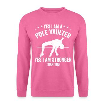 Stabhochsprung - Unisex Pullover - Pink - Vorne
