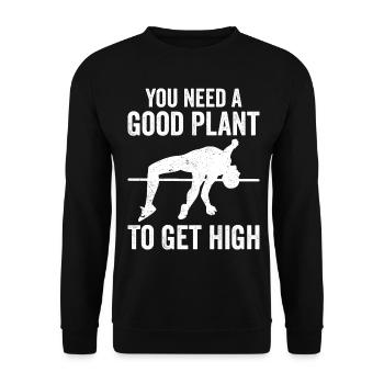 Fun pole vault - Unisex Sweatshirt - black - Front - Alina (178cm) & Michal (187cm)