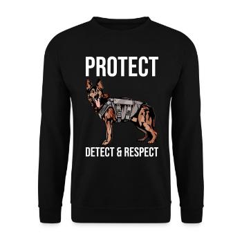 Polizeibeamter Polizeihund - Unisex Pullover - Schwarz - Vorne - Alina (178cm) & Michal (187cm)