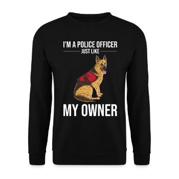 Polizeibeamter Polizeihund - Unisex Pullover - Schwarz - Vorne - Alina (178cm) & Michal (187cm)