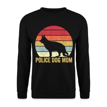Polizist Polizeihund Vintage - Unisex Pullover - Schwarz - Vorne - Alina (178cm) & Michal (187cm)