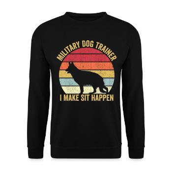 Hundetrainer Polizeihund Vintage - Unisex Pullover - Schwarz - Vorne - Alina (178cm) & Michal (187cm)