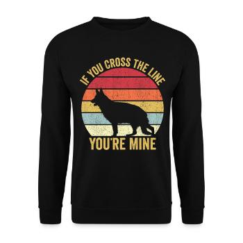 Polizist Polizeihund Vintage - Unisex Pullover - Schwarz - Vorne - Alina (178cm) & Michal (187cm)