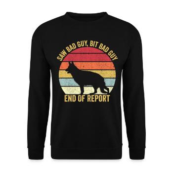 Polizist Polizeihund Vintage - Unisex Pullover - Schwarz - Vorne - Alina (178cm) & Michal (187cm)