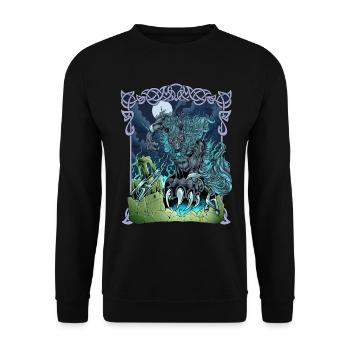 Fenrir in Asgard - Fenris Wolf - Unisex Sweatshirt - black - Front - Alina (178cm) & Michal (187cm)