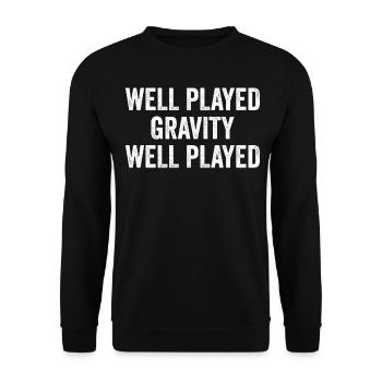 Gebrochener Arm - Unisex Pullover - Schwarz - Vorne - Alina (178cm) & Michal (187cm)