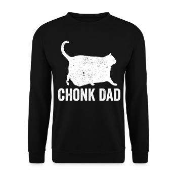 Chonk Meme Katze Chonk Dad - Unisex Pullover - Schwarz - Vorne - Alina (178cm) & Michal (187cm)