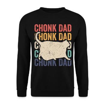 Chonk Meme Katze Chonk Dad - Unisex Pullover - Schwarz - Vorne - Alina (178cm) & Michal (187cm)