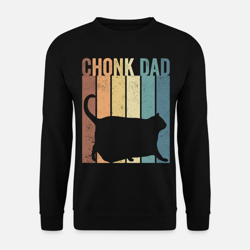 Chonk Meme Cat Chonk Dad - Unisex Sweatshirt - black